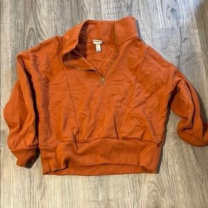 Orange Quarter-Zip Pullover